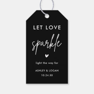 Minimalist Black Wedding Sparkler Send Off Tags