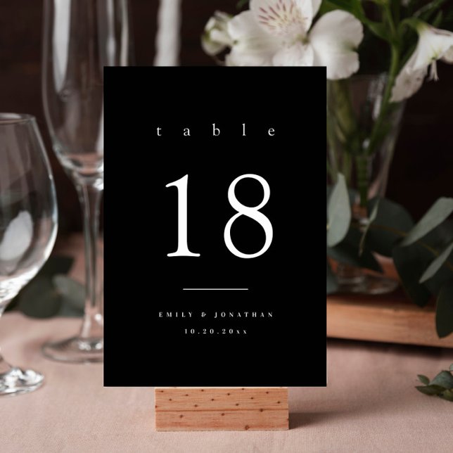 Minimalist Black Wedding Table Number (Creator Uploaded)