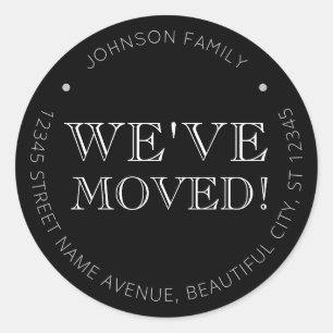 Minimalist Black We've Moved New Address Label