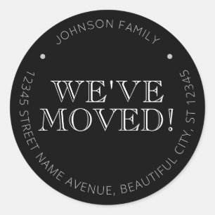 Minimalist Black We've Moved New Address Label