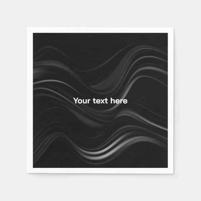 Minimalist Black & White Abstract | Add Your Text Napkin (Front)