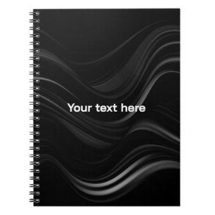Minimalist Black & White Abstract   Add Your Text Notebook