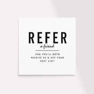 Minimalist Black White Add Logo Plain Simple Clean Referral Card