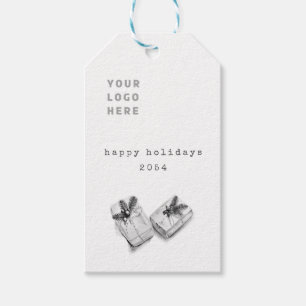 Minimalist Black White Art Drawing Xmas Presents Gift Tags