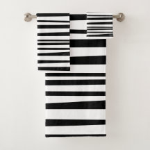 Minimalist Black & White Asymmetric Stripes