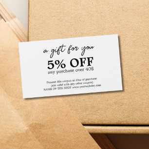 Minimalist Black White Bold Coupon 