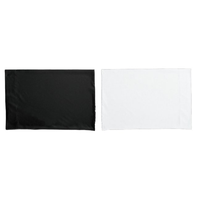 Minimalist Black White Bold Reversible  Pillowcase (Front-Set)