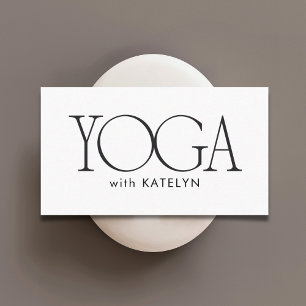 Minimalist Black White Bold Yoga Business Card