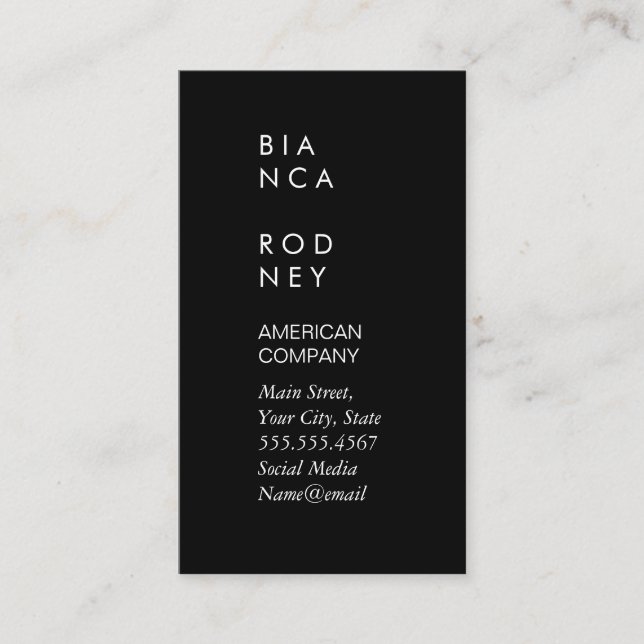 Minimalist (Black / White) Business Card (Front)
