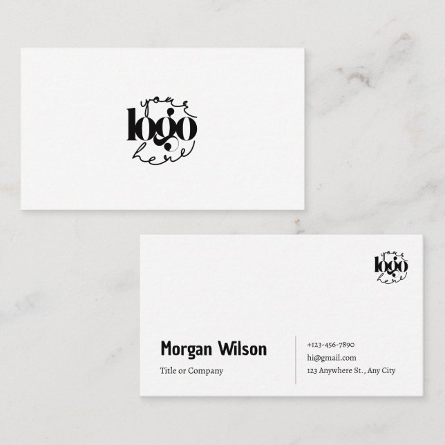 Minimalist black & white Business Logo Business Card (Front/Back)