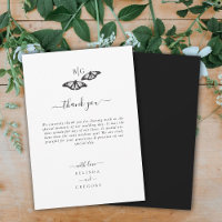 Minimalist Black White Butterfly Monogram Wedding