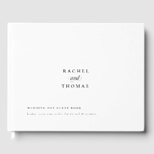 Minimalist  Black White Calligraphy Wedding Guest Book