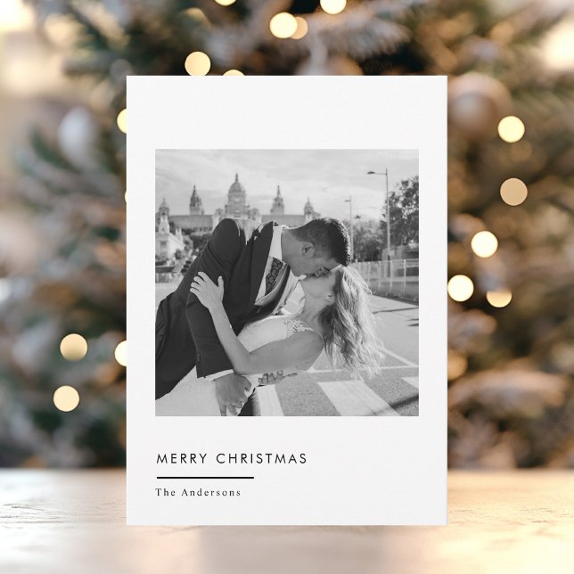 Minimalist Black & White Christmas Photo Holiday Card (Creator Uploaded)