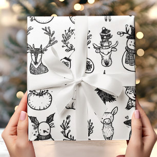 Minimalist Black & White Christmas  Wrapping Paper