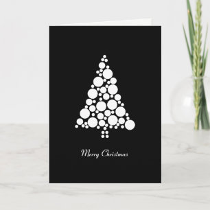 Minimalist Black & White Circle Christmas Card