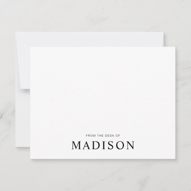 Minimalist Black White Classic Typography Card (Front)