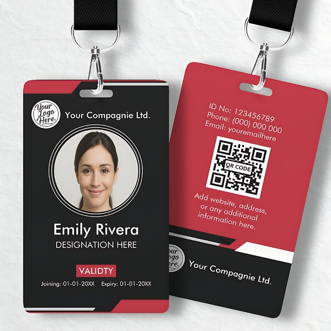 Minimalist Black White Corporate Employee ID Badge (Minimalist Black White Corporate Employee ID Badge)