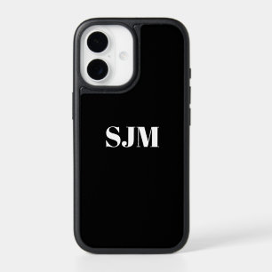 Minimalist black white Custom monogram initials