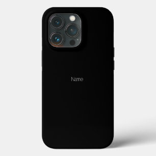 Minimalist black white custom name monogram iPhone 13 pro case
