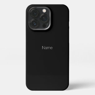 Minimalist black white custom name text monogram iPhone 13 pro case