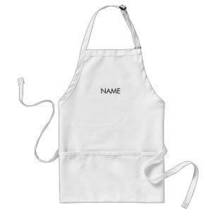 Minimalist black white custom name text monogram standard apron