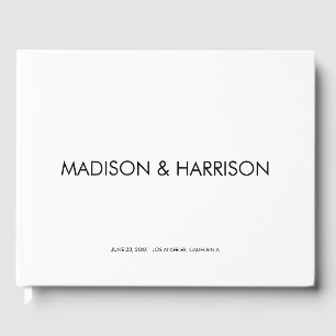 Minimalist black white custom simple Wedding Guest Book