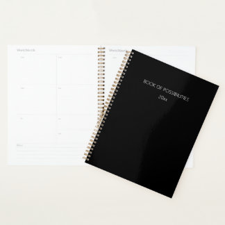 Minimalist Black White Customizable Year Planner