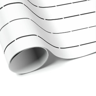 Minimalist black white dash lines stripes modern wrapping paper
