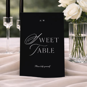 Minimalist Black & White Dessert Table Sign Invitation