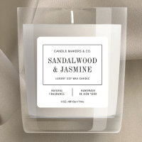 Minimalist Black & White Elegant Candle Label