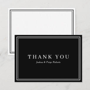 Minimalist Black White Elegant Custom Thank You Card