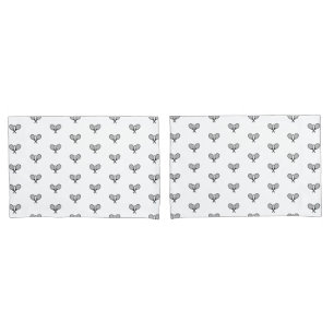 Minimalist Black & White Elegant Tennis Rackets  Pillowcase