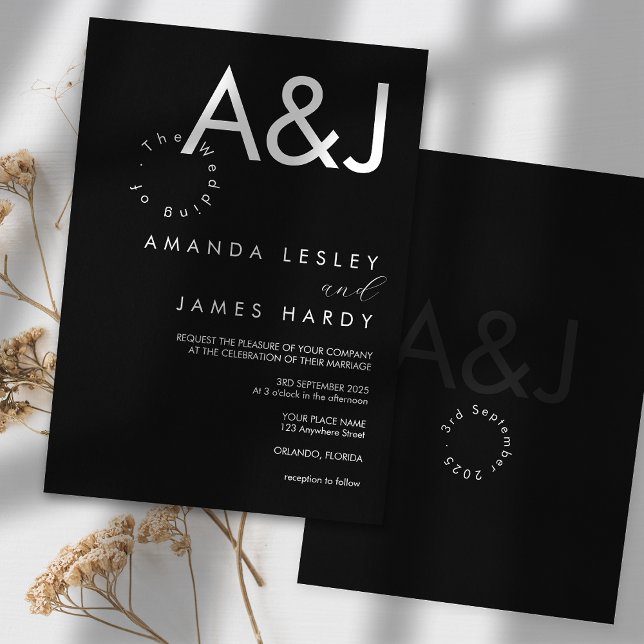 Minimalist Black & White Elegant Wedding Invitation (Creator Uploaded)