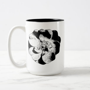Minimalist Black & White Floral Mug