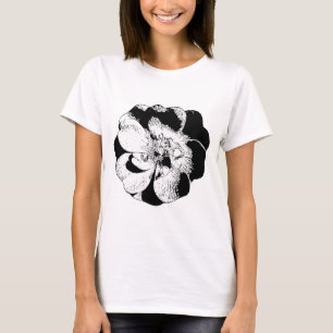 Minimalist Black & White Floral Women’s T-Shirt