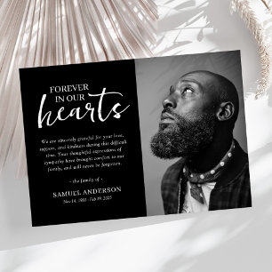 Minimalist Black & White Funeral Thank You