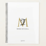 Minimalist Black White Gold Monogram Name Modern Planner<br><div class="desc">This simple,  elegant,  stylish black,  white gold design features your personalized name and monogram in trendy,  stylish topography. This item can be and an excellent gift for you,  your family and friends.</div>