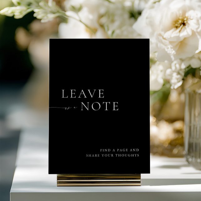Minimalist Black & White Guest Book Sign Invitation (Minimalist Black & White Guest Book Sign)