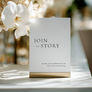 Minimalist Black & White Hashtag Sign Invitation