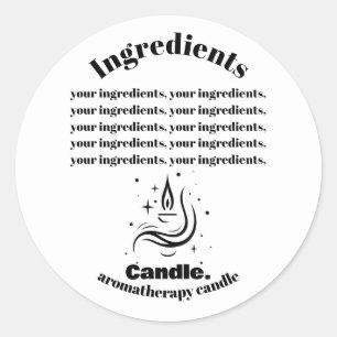 Minimalist Black White Ingredients Candle Label