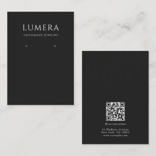 Minimalist Black & White Jewelry Display Card