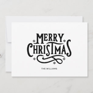 Minimalist Black & White Merry Christmas  Holiday Card