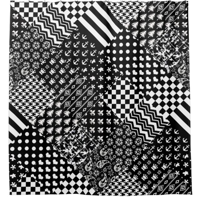 Minimalist Black White Mixed Pattern Style  (Front)