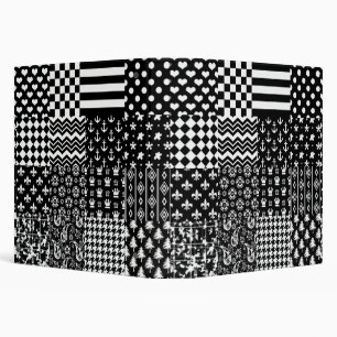 Minimalist Black White Mixed Pattern Style Binder