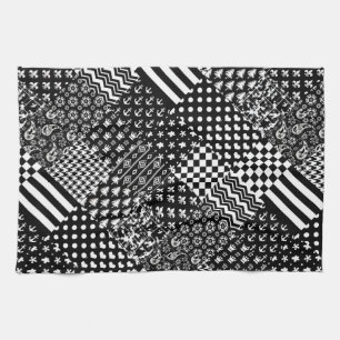 Minimalist Black White Mixed Pattern Style Kitchen Towel