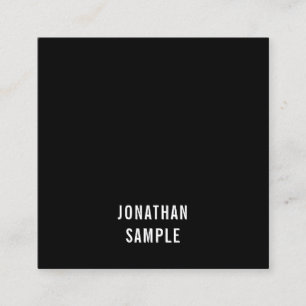 Minimalist Black White Modern Elegant Simple Plain Square Business Card