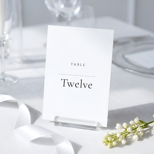 Minimalist Black & White | Modern Luxury  Table Number (Creator Uploaded)