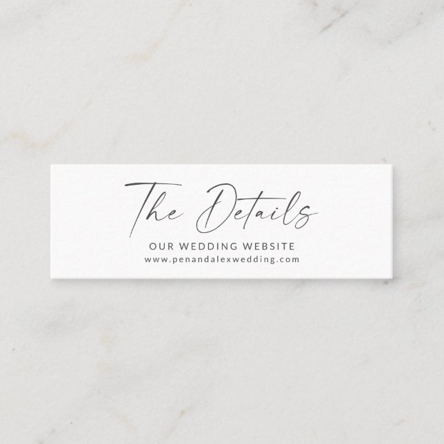 Minimalist Black White Modern Script Website Card (Front)