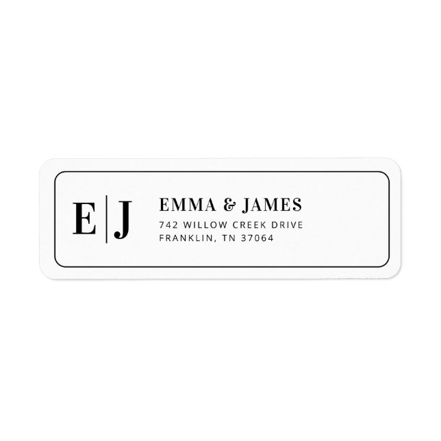 Minimalist Black & White Monogram Wedding (Front)