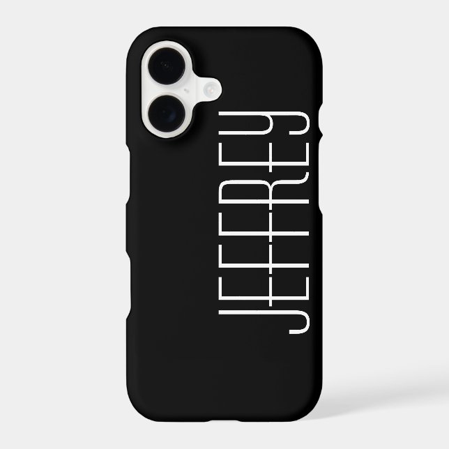 Minimalist, Black & White, Personalized Jumbo Name (Back)